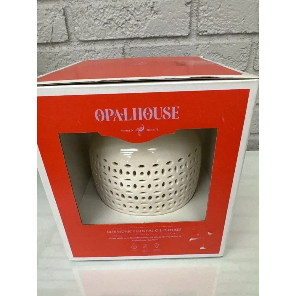 Opal House Ultrasonic Essential Oil Diffuser with 2 Modes & 6 Light Settings